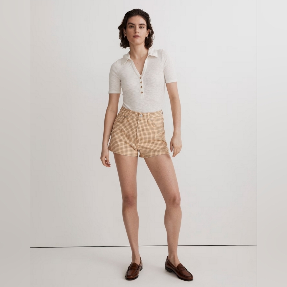Yellow Gingham Madewell Perfect Vintage Short